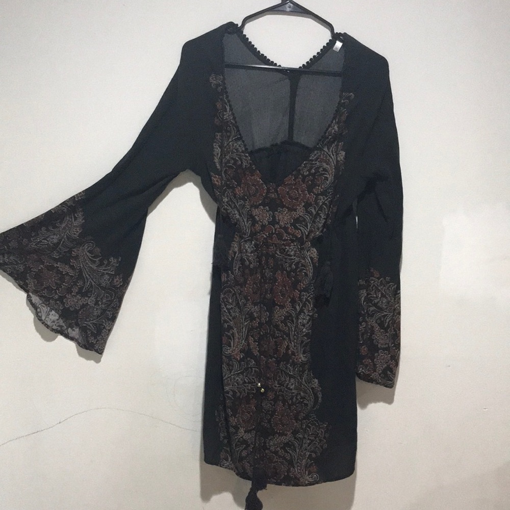 Boho Chic Bell-sleeved Dress.